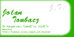 jolan tombacz business card